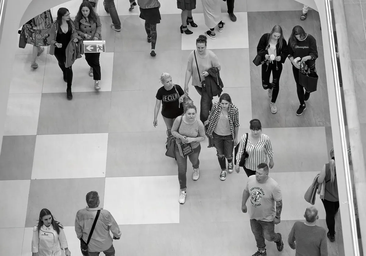 people, crowd, walking, everyday life, building, commercial, mall, shopping, black and white, crowd, everyday life, everyday life, everyday life, everyday life,